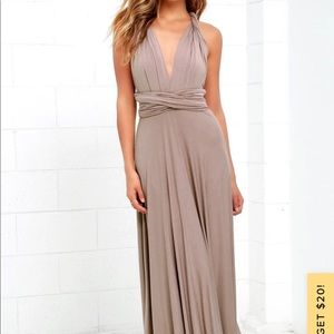 Lulus Tricks of the Trade Taupe Maxi Dress